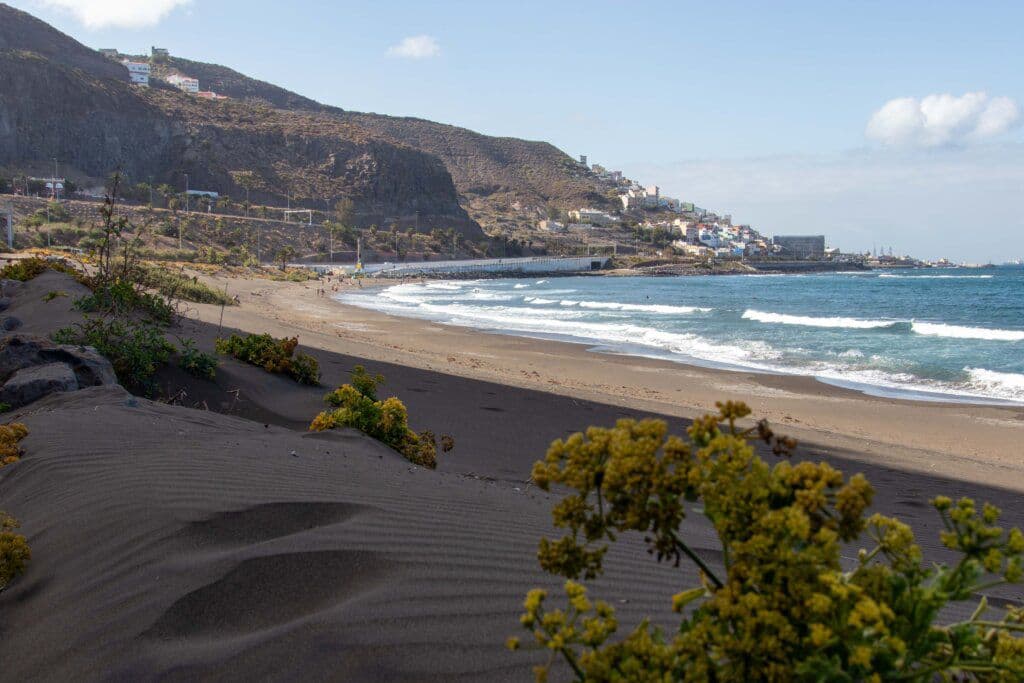 Black volcanic beach in Gran Canaria