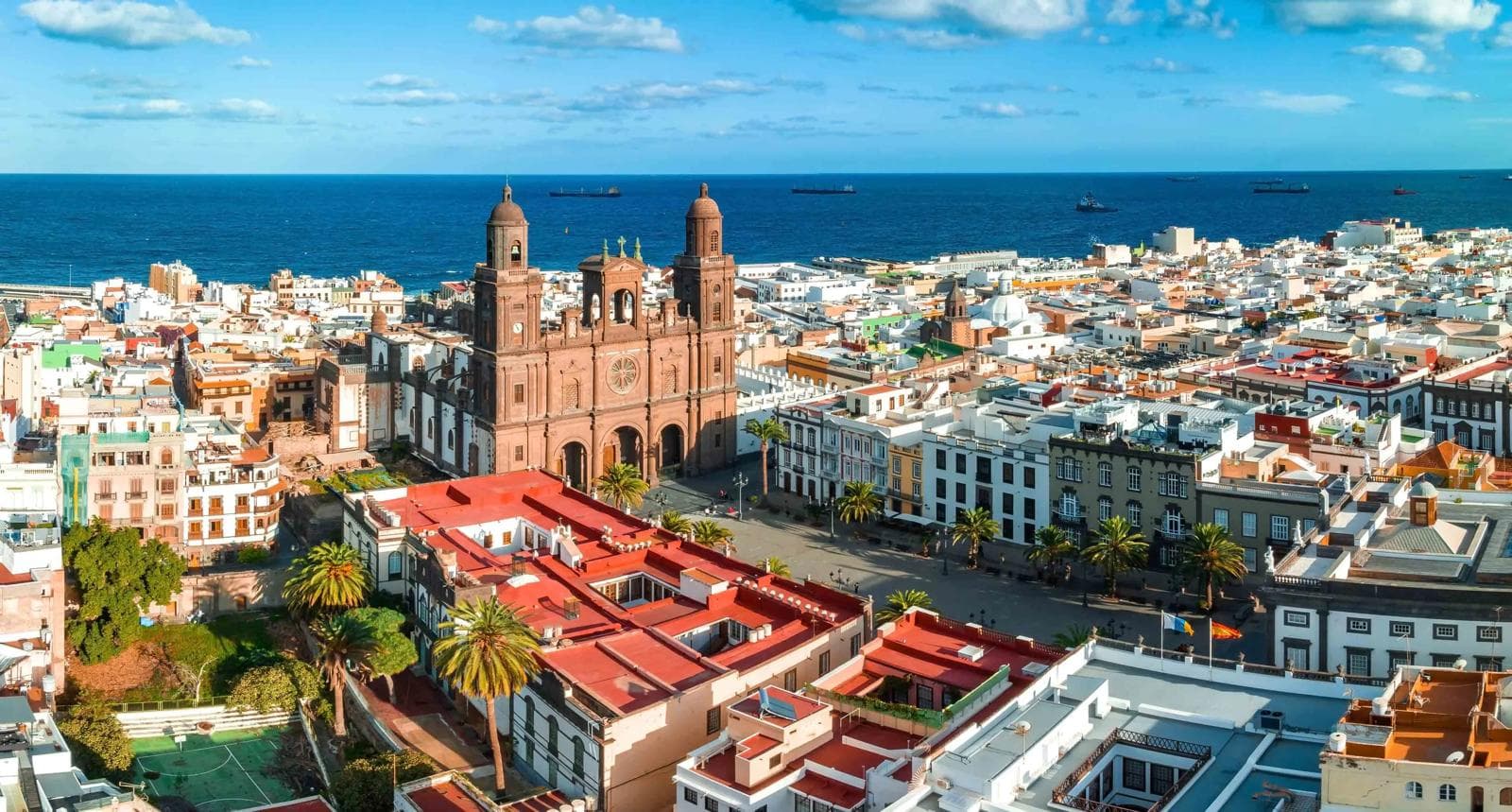 Aerial view of Vegueta, historic district of Las Palmas